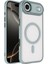 iPhone 17 Air Kılıf Wireless Şarj Özellikli Zore Krom M-Safe Silikon Kapak - Gri 1