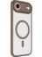 iPhone 17 Air Kılıf Wireless Şarj Özellikli Zore Krom M-Safe Silikon Kapak - Gri 6