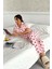Kadın Gömlek Yaka Pamuklu Kalp Desenli 3'lü Yumuşak Dokulu Pijama Takımı 3