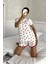 Kadın Çilek Desenli Yumuşak Dokulu T-Shirt Şortlu Pijama Takımı 1
