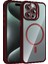 Apple iPhone 14 Pro Max Remim Lensli Magsafe Standlı Kapak - BORDO-(5796) - FEİ5066-5956 1