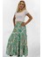 Viskon Kumaş Yırtmaçlı Çiçek Desenli Uzun Etek 5