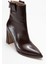 Aja Kahverengi Kadın Kalın Topuklu Çizme Olabilen Bot 4