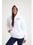 Kapşonlu Sweatshirt Hoodie Beyaz 1