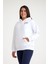 Kapşonlu Sweatshirt Hoodie Beyaz 4