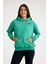 Kapşonlu Sweatshirt Hoodie Yeşil 1