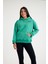 Kapşonlu Sweatshirt Hoodie Yeşil 4