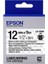 Lk-4tbw Güçlü Yapışkanlı Şeffaf Üzeri Siyah 12MM 9metre Etiket 1