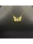 925 Ayar Gümüş Sarı Altın Kaplama Parlak Kelebek Kolye 1