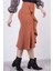 Kadın Tarçın Mevsimlik Volanlı Midi Boy Krep Eetek 2123-80 3