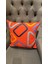 Geometrik Orange / Çift Tarafı Baskılı Evelyn Süet Kırlent Kılıfı 43 x 43 2
