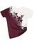 piratikcozumshop BURGUNDY kadın Tişört Gradyan çiçek baskılı bordo dan 4