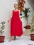 VL11199 Askılı Düz Vual Elbise Kırmızı 2
