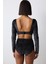 Shinny Velvet Uzun Kollu Siyah Croplet 10