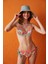 Çok Renkli Nice Çiçek Desenli Yandan Bağlama Detaylı Bikini Altı 5
