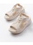 T-221 Bej Spring Paraşüt Kumaş Lastikli Ortopedik Kadın Sandalet 4