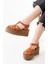 684-02 Taba Ortopedik Hakiki Deri Dolgu Kadın Sandalet 5