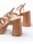 P-105 Nut Çapraz Kalın Topuklu Kadın Sandalet 3
