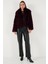 Oversize Fit Gömlek Yaka Cepli Astarlı Kürk Mont Bayan Kürk 497BERRY 2