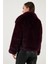 Oversize Fit Gömlek Yaka Cepli Astarlı Kürk Mont Bayan Kürk 497BERRY 6