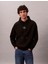 Premium Penye Mikro Monologolu Kapüşonlu Erkek Siyah Sweatshirt LV04RC281G-UB1 1