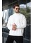 Ekru Yarım Balıkçı Yaka Erkek Basic Sweatshirt E7158 4