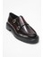 Erkek Kemerli Loafer Ayakkabı Gerçek Deri T575 Bordo 3