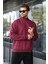Bordo Yarım Balıkçı Yaka Erkek Basic Sweatshirt E7158 4
