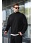 Siyah Yarım Balıkçı Yaka Erkek Basic Sweatshirt E7158 2