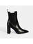Kadın Siyah Lastikli Topuklu Deri Bot 2