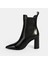 Kadın Siyah Lastikli Topuklu Deri Bot 3