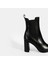 Kadın Siyah Lastikli Topuklu Deri Bot 6