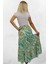 Viskon Kumaş Yırtmaçlı Çiçek Desenli Uzun Etek 2