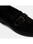Kadın Siyah Metal Toka Detaylı Süet Loafer 6
