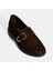 Kadın Kahve Metal Toka Detaylı Süet Loafer 5