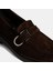 Kadın Kahve Metal Toka Detaylı Süet Loafer 6