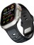 Apple Watch Ultra 3 (49MM) Uyumlu Yeni Tasarım Silikon KORDON-135 Gri-Siyah 3