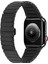 Apple Watch 11 (42MM) Uyumlu Çizgi Tasarımlı Metal Kordon-79 Siyah 2