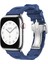 Apple Watch 11 (46MM) Uyumlu Metal Tokalı Silikon Kordon-94 Lacivert 1