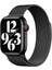 Apple Watch Se 3 (44MM) Uyumlu Mıknatıslı Hasır Metal Kordon-01 Siyah 1