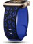 Apple Watch Se 3 (44MM) Uyumlu Desenli Silikon KORDON-140 Siyah-Mavi 1