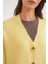 6927 Kadın Yumuşak Dokulu Salaş Basic Triko Hırka Sarı 5