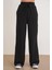 4757 Kadın Lastikli Bol Paça Örme Dökümlü Selanik Pantalon Siyah 4