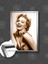 Marilyn Monroe Hollywood Ikon Kadın Gülücük Sepya Çerçeveli Dikey Kanvas Tablo 1
