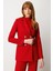 Kadın Kruvaze Yaka Kapak Cepli Ceket 5025 Kırmızı 2