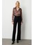 Kadın Krep Kumaş Bol Paça Pantolon 1031 Siyah 1