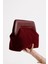 Kadın Bordo Deri Detaylı Süet Clutch El Çantası 7