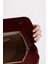 Kadın Bordo Deri Detaylı Süet Clutch El Çantası 8