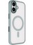 iPhone 17 Kılıf Wireless Şarj Özellikli Zore Krom M-Safe Silikon Kapak - Siyah 6