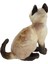 Miyavlayan Oturan Gerçek Görünümlü Peluş Siyam Kedi 27 cm 62441 2